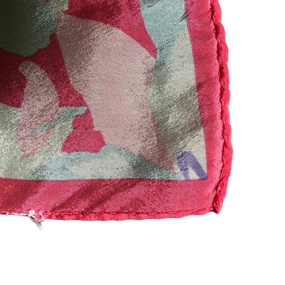 Vintage Novelty Floral Print Pink Vibrant Head Scarf - Picture 4 of 6